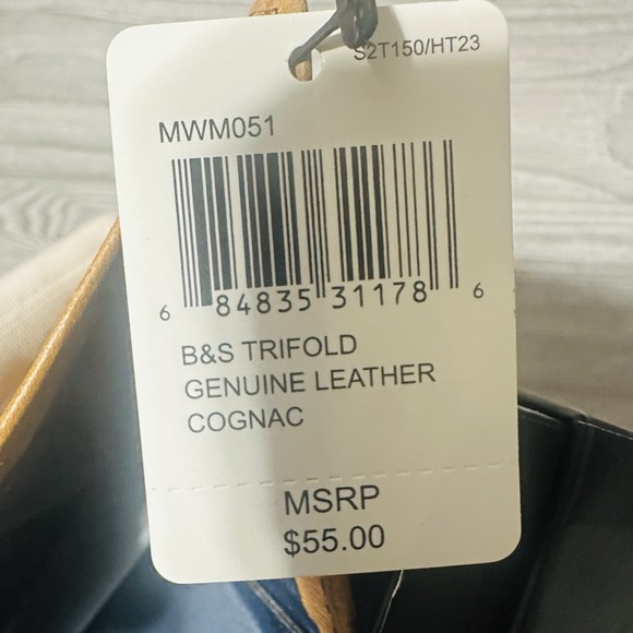 HARLEY-DAVIDSON Wallet Tri-Fold Leather Cognac Brown Bar Shield Logo Mens RFID - Picture 4 of 9